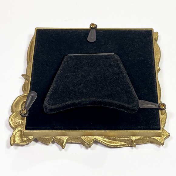 COLLETTE ET CIE Mini Picture Frame Square Green Enamel 3x3 Pink Flower - Picture 5 of 6